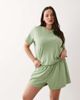 ASOS Curve ASOS DESIGN Curve mix & match cotton pajama flippy shorts in pistachio green - 2