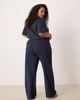 ASOS Curve ASOS DESIGN Curve mix & match cotton pajama pants in navy - 3