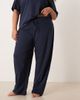 ASOS Curve ASOS DESIGN Curve mix & match cotton pajama pants in navy - 4