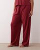 ASOS Curve ASOS DESIGN Curve mix & match cotton pyjama trouser in burgundy-RED - 2