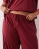 ASOS Curve ASOS DESIGN Curve mix & match cotton pyjama trouser in burgundy-RED - 4