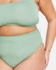 ASOS Curve ASOS DESIGN Curve mix & match crinkle high leg high waist bikini bottoms in khaki-Green - 1