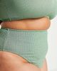 ASOS Curve ASOS DESIGN Curve mix & match crinkle high leg high waist bikini bottoms in khaki-Green - 3
