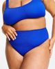 ASOS Curve ASOS DESIGN Curve mix and match crinkle high leg high waist bikini bottom in cobalt blue - 4