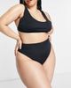 ASOS Curve ASOS DESIGN Curve mix and match high leg high waist bikini bottom in black - 4
