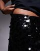 ASOS Curve ASOS DESIGN Curve mixed sequin mini skirt in black - 3