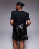 ASOS Curve ASOS DESIGN Curve mixed sequin mini skirt in black - 4