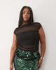 ASOS Curve ASOS DESIGN Curve mixed sequin mini skirt in green - 1