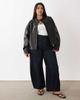 ASOS Curve ASOS DESIGN Curve motorsport leather look moto jacket in black - 2
