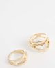 ASOS Curve ASOS DESIGN Curve multi-pack of abstract rings in gold tone - 1