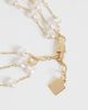 ASOS Curve ASOS DESIGN Curve multi-row dainty bracelet with faux pearls in gold tone-Silver - 3