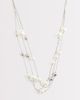 ASOS Curve ASOS DESIGN Curve multi-row necklace with faux pearls in silver tone - 1