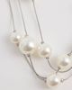 ASOS Curve ASOS DESIGN Curve multi-row necklace with faux pearls in silver tone - 3