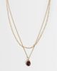 ASOS Curve ASOS DESIGN Curve multi row with burgundy pendant-GOLD - 1