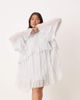 ASOS Curve ASOS DESIGN Curve neck ruffled mini dress in blue - 1