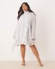 ASOS Curve ASOS DESIGN Curve neck ruffled mini dress in blue - 4