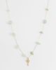 ASOS Curve ASOS DESIGN curve necklace with green semi-precious chippings and palm tree pendant in gold tone - 1