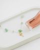 ASOS Curve ASOS DESIGN curve necklace with green semi-precious chippings and palm tree pendant in gold tone - 2