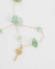 ASOS Curve ASOS DESIGN curve necklace with green semi-precious chippings and palm tree pendant in gold tone - 3