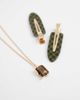 ASOS Curve ASOS DESIGN Curve necklace with real semi-precious tigers eye pendant in gold tone - 2