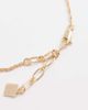 ASOS Curve ASOS DESIGN Curve necklace with real semi-precious tigers eye pendant in gold tone - 4