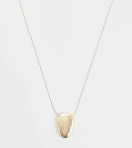 ASOS Curve ASOS DESIGN Curve necklace with small oval pendant in gold tone