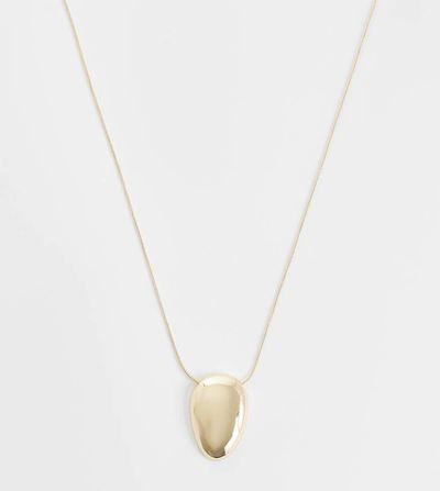 ASOS Curve ASOS DESIGN Curve necklace with small oval pendant in gold tone