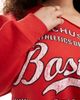 ASOS Curve ASOS DESIGN Curve off shoulder sweatshirt with Boston graphic in red - 3