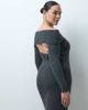 ASOS Curve ASOS DESIGN Curve open back off the shoulder knit midaxi dress in charcoal-Gray - 2