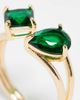 ASOS Curve ASOS DESIGN Curve open ring with split band and emerald stone in gold tone - 2