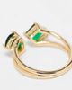 ASOS Curve ASOS DESIGN Curve open ring with split band and emerald stone in gold tone - 4