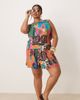 ASOS Curve ASOS DESIGN Curve open tie back shell top in carnival print - part of a set-Multi - 1