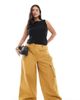 ASOS Curve ASOS DESIGN Curve oversized balloon pants with utility pocket detailing in tan-Brown - 1