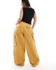 ASOS Curve ASOS DESIGN Curve oversized balloon pants with utility pocket detailing in tan-Brown - 4