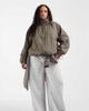 ASOS Curve ASOS DESIGN Curve oversized bubble hem track jacket in mushroom-Green - 1