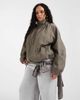 ASOS Curve ASOS DESIGN Curve oversized bubble hem track jacket in mushroom-Green - 2