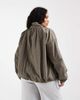 ASOS Curve ASOS DESIGN Curve oversized bubble hem track jacket in mushroom-Green - 4