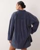 ASOS Curve ASOS DESIGN Curve oversized corduroy mini shirt dress in washed denim blue - 3