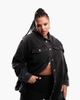 ASOS Curve ASOS DESIGN Curve oversized denim shacket in washed black - 1