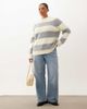 ASOS Curve ASOS DESIGN Curve oversized fluffy sweater in buttermilk and gray-Yellow - 2