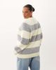 ASOS Curve ASOS DESIGN Curve oversized fluffy sweater in buttermilk and gray-Yellow - 4