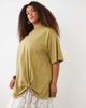 ASOS Curve ASOS DESIGN Curve oversized graphic tee with lace cami underdress in green - 4