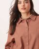 ASOS Curve ASOS DESIGN Curve oversized linen look shirt in mocha - part of a set-Brown - 3