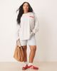 ASOS Curve ASOS DESIGN Curve oversized long sleeve skater tee with leopard floral graphic in heathered ice-Gray - 2