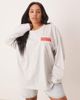 ASOS Curve ASOS DESIGN Curve oversized long sleeve skater tee with leopard floral graphic in heathered ice-Gray - 4