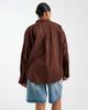 ASOS Curve ASOS DESIGN Curve oversized shirt with linen in brown - 3