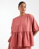 ASOS Curve ASOS DESIGN Curve oversized short sleeve peplum top in blush-pink - 1