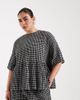 ASOS Curve ASOS DESIGN Curve oversized short sleeve peplum top in check-Multi - 1