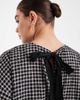 ASOS Curve ASOS DESIGN Curve oversized short sleeve peplum top in check-Multi - 3