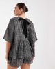 ASOS Curve ASOS DESIGN Curve oversized short sleeve peplum top in check-Multi - 4